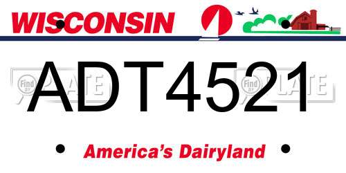 ADT4521 Wisconsin License Plate