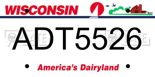ADT5526 Wisconsin License Plate
