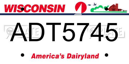 ADT5745 Wisconsin License Plate