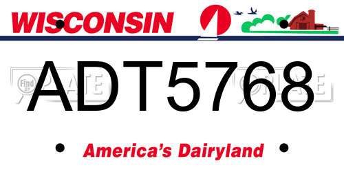 ADT5768 Wisconsin License Plate