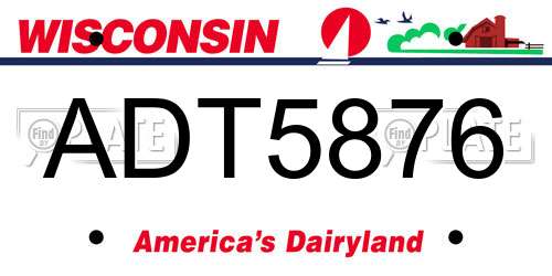 ADT5876 Wisconsin License Plate