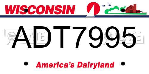 ADT7995 Wisconsin License Plate