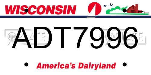 ADT7996 Wisconsin License Plate