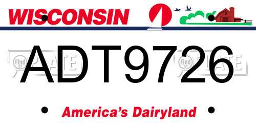 ADT9726 Wisconsin License Plate