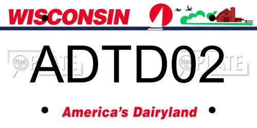 ADTD02 Wisconsin License Plate