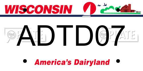ADTD07 Wisconsin License Plate