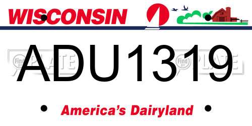 ADU1319 Wisconsin License Plate