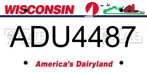 ADU4487 Wisconsin License Plate