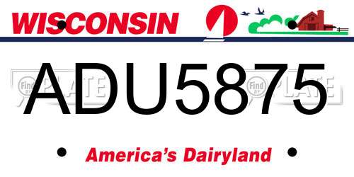ADU5875 Wisconsin License Plate