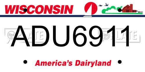 ADU6911 Wisconsin License Plate