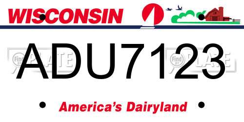 ADU7123 Wisconsin License Plate