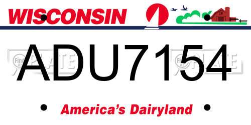 ADU7154 Wisconsin License Plate