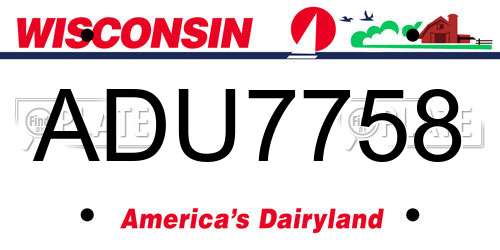 ADU7758 Wisconsin License Plate