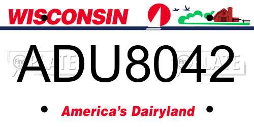 ADU8042 Wisconsin License Plate