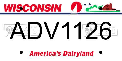 ADV1126 Wisconsin License Plate
