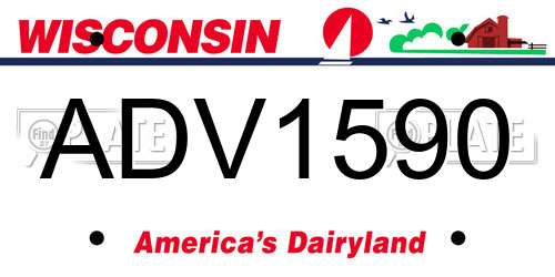 ADV1590 Wisconsin License Plate