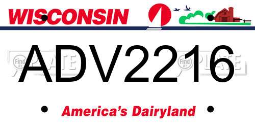 ADV2216 Wisconsin License Plate