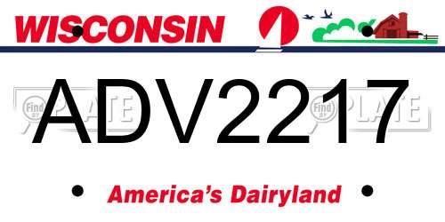 ADV2217 Wisconsin License Plate