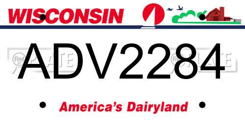 ADV2284 Wisconsin License Plate