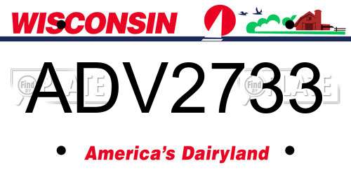 ADV2733 Wisconsin License Plate