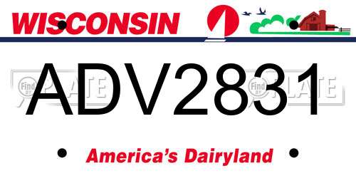 ADV2831 Wisconsin License Plate