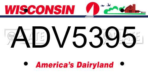 ADV5395 Wisconsin License Plate