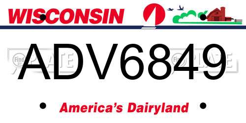 ADV6849 Wisconsin License Plate