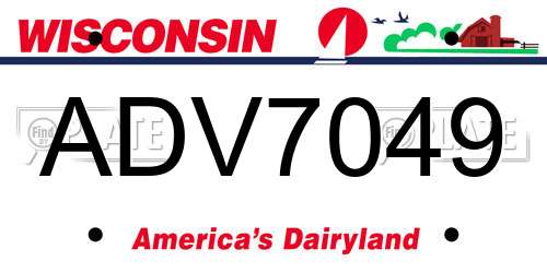 ADV7049 Wisconsin License Plate