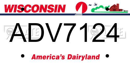 ADV7124 Wisconsin License Plate