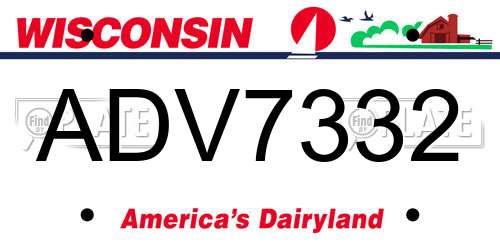 ADV7332 Wisconsin License Plate