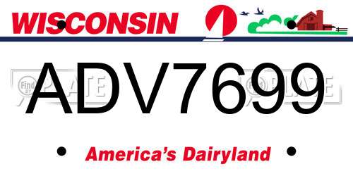 ADV7699 Wisconsin License Plate