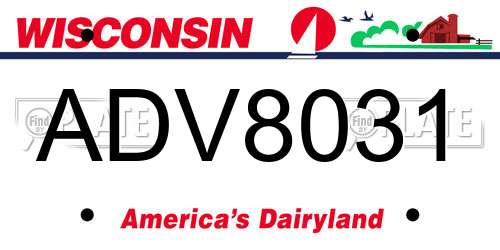 ADV8031 Wisconsin License Plate