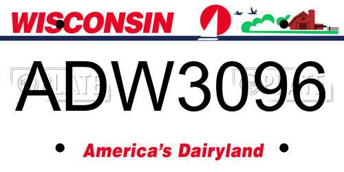 ADW3096 Wisconsin License Plate