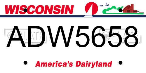 ADW5658 Wisconsin License Plate