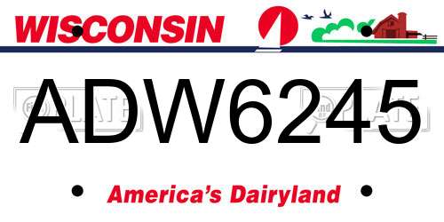 ADW6245 Wisconsin License Plate
