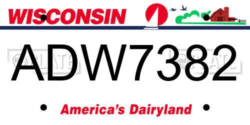 ADW7382 Wisconsin License Plate