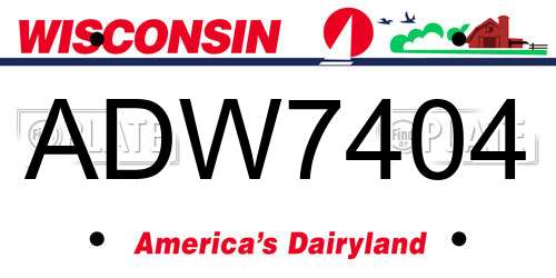 ADW7404 Wisconsin License Plate