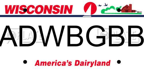 ADWBGBB Wisconsin License Plate