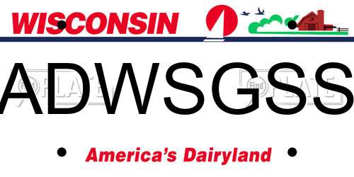 ADWSGSS Wisconsin License Plate