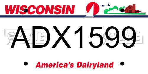 ADX1599 Wisconsin License Plate