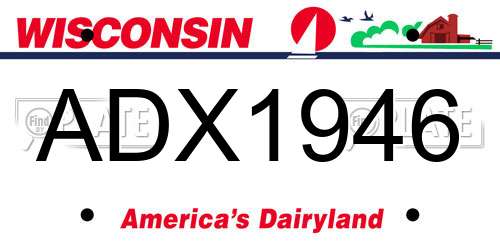ADX1946 Wisconsin License Plate