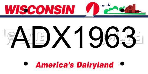 ADX1963 Wisconsin License Plate