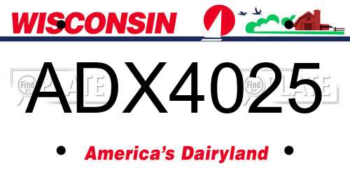 ADX4025 Wisconsin License Plate