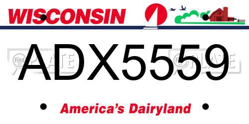 ADX5559 Wisconsin License Plate