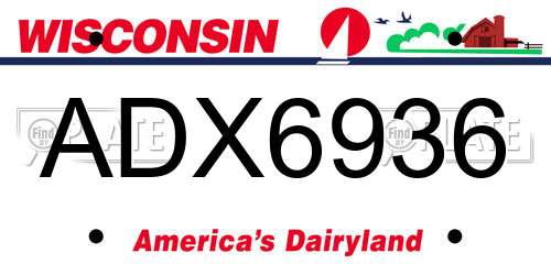 ADX6936 Wisconsin License Plate