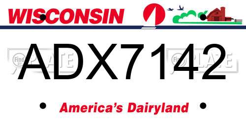ADX7142 Wisconsin License Plate