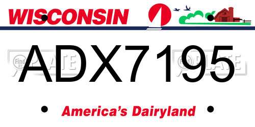 ADX7195 Wisconsin License Plate