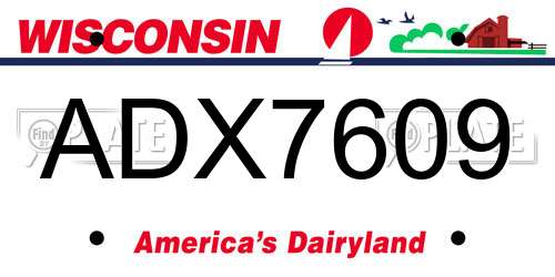 ADX7609 Wisconsin License Plate