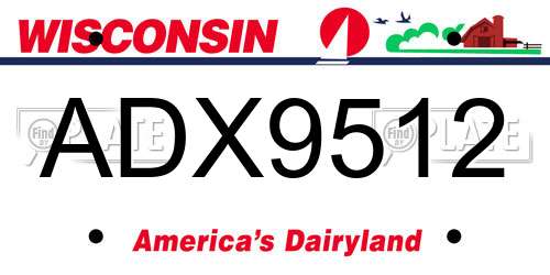 ADX9512 Wisconsin License Plate