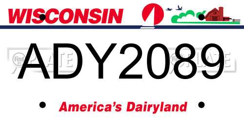 ADY2089 Wisconsin License Plate